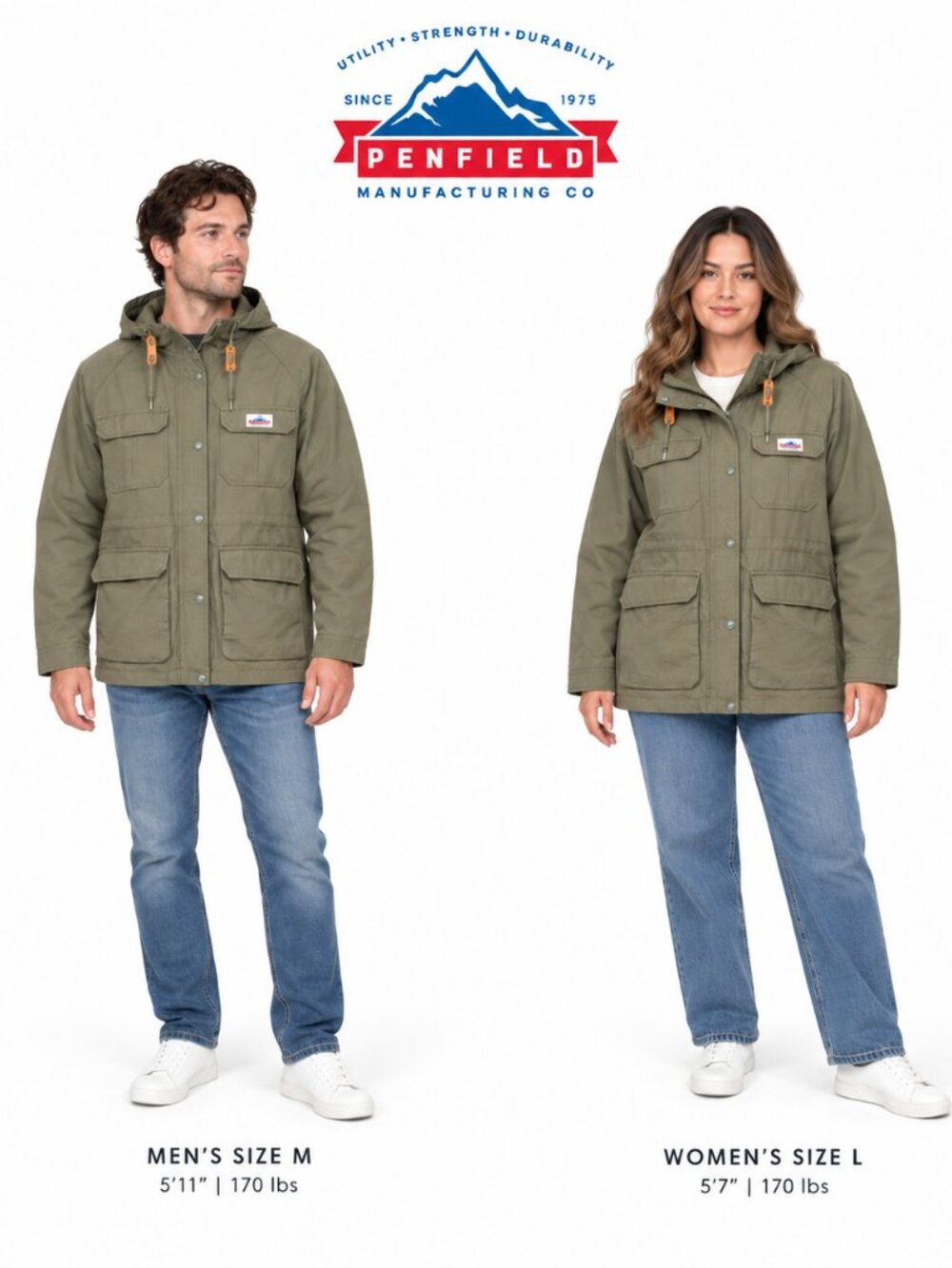 Penfield Kasson Mountain Parka Jacket Olive Green 60/40 Cloth Mens Medium